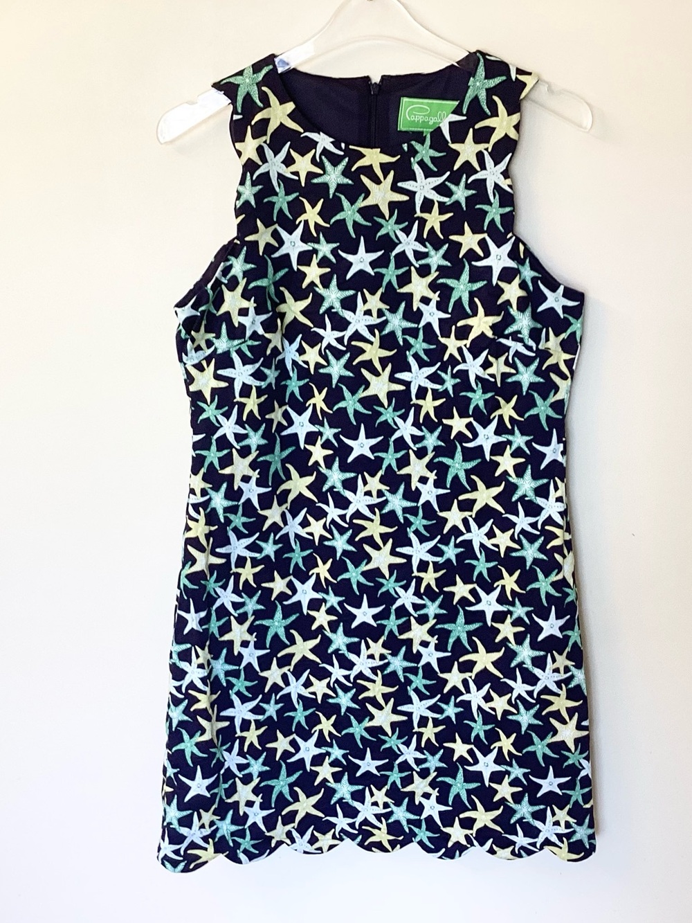 Pappagallo Sleeveless Starfish Print Sheath Dress - Navy - 8